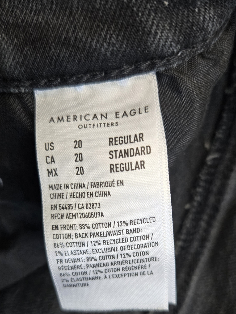 American Eagle Women’s Size 20 Regular Black Wash Stretch Jeans NWT #574 - Picture 13 of 13
